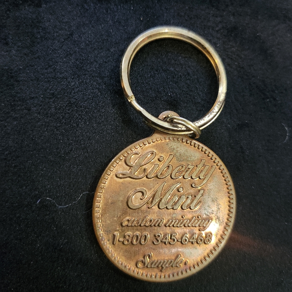 Vintage Coin Keychain - Copper Tone Morgan Style - Picture 2 of 4